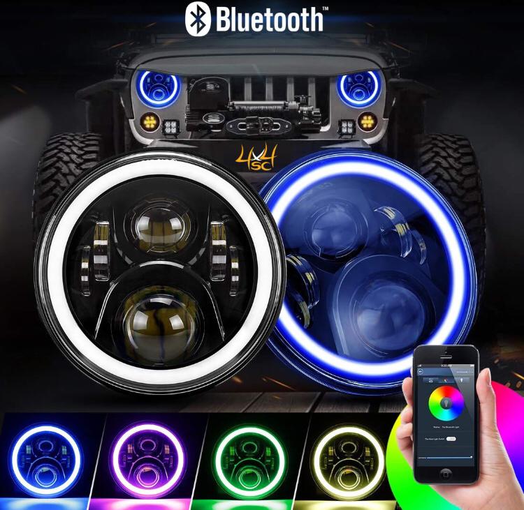 Casa das Led´s - Par Farol Angel Eyes RGB Full Led Willys/F75/FUSCA/KOMBI